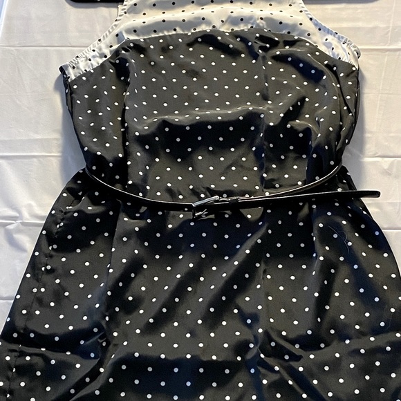 Rewind Black & White Slip on Polka Dot Dress. Sz. XS/Juniors with belt. EUC - Picture 8 of 11